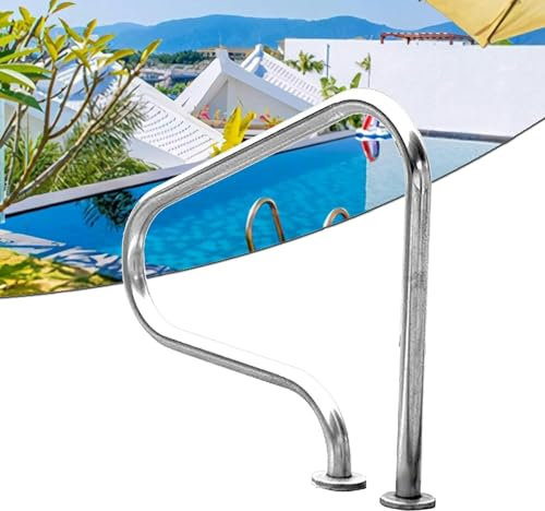 Pasamanos de piscina enterrada de acero inoxidable 304 con cubierta de reposabrazos, pasamanos seguro para piscina para entrada