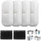 Fontaine a Eau Chat sans Fil, 3,2L Fontaine à Eau pour Chat à Pile, 5000 mAh Rechargeable Batterie, Silencieux Distributeur Eau Chats Automatique (4 éléments filtrants + 2 éponges, 3,2 L)
