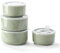 Adewnest Ceramic Bowl with Lid : 5 & 6 Inch Porcelain Nestable Bowls Set (4, Green)