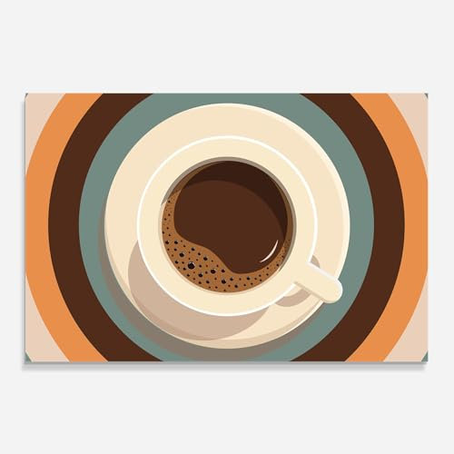 ARTHUB® Küchenrückwand aus Glas 50x70 cm, 5mm ESG | Spritzschutz, Glasplatte, Herdspritzschutz, Wandschutz für Herd, Hartglas, Lebensmittel, Kaffee, Coffee Cup