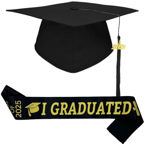 Glamifyr Doktorhut Bachelor Hut,Graduation hat Abschluss Hut Verstellbar Abschlussfeiern,Universität Bachelor,2025 Prüfung Bestanden Geschenk Absolventenhut Abschlussfeier Deko Abschluss Deko Schärpe