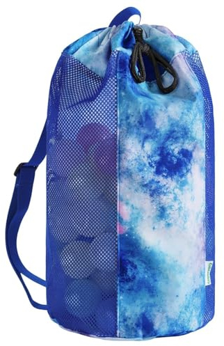 WAWSAM Tie Dyed Tasche Netztasche für Kinder Strandrucksack mit Kordelzug Balltasche Gymsack Große Sporttasche für den Strand Strandtasche Strandspielzeug Turnbeutel