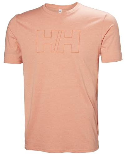 Helly-Hansen HH Tech Logo T-Shirt for Men - Comfortable, Moisture-Wicking Shirt for Outdoor Activities, Casual Wear, 304 Bonfire, Medium