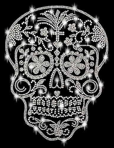 Totenkopf Strass Bügelbild 21 Hotfix Applikation