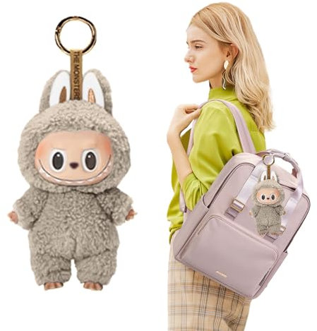 LYNBLY Plush Keychain, 17cm Monster Keychain, Kuscheltier, Plüsch Schlüsselanhänger, Plush Doll, Puppe, Geschenke für Jungen und Mädchen (Aprikose)