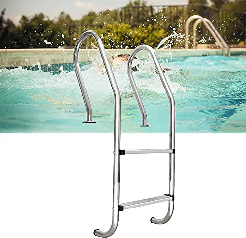 Rampe de piscine en acier inoxydable, rampe de piscine, rampe de piscine, escalator de piscine, échelle de piscine, antidérapante, antirouille, pour piscines creusées, échelle avec pédale à 2 marche