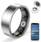 HPLSZCN Anillo Inteligente, rastreador de Actividad física con frecuencia cardíaca, oxígeno en Sangre, estrés, monitoreo del sueño, Seguimiento de Pasos, Resistente al Agua hasta 10 ATM (Plata, 7)