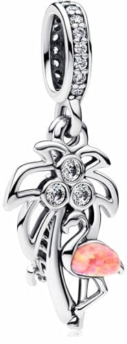 MSPOVOF Flamingo Charms S925 Sterling Silber Anhänger für Armbänder und Halsketten Frauen Schmuck Geschenk