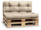 Gutekissen® Palettenkissen Wetterfest, Gartensofakissen, viele Farben und Größen PPI (Set (Sitzkissen 120x80 +Rückenlehne 120x40), Beige-wasserfestes)