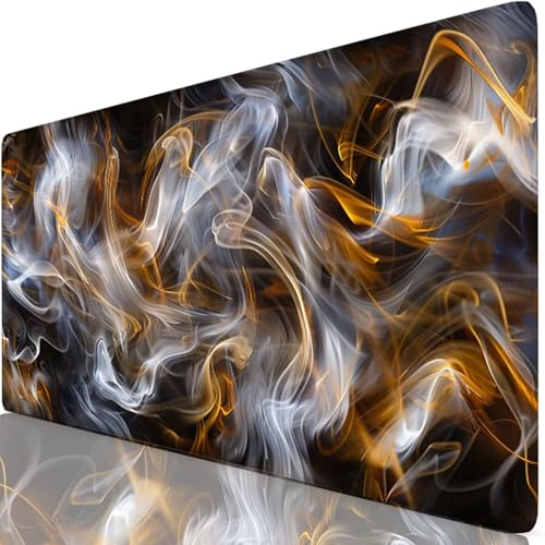 Schwarz Gaming Mauspad XXL 1600x800x3mm Schreibtischunterlage Groß Wasserdicht rutschfeste Abstrakt Mousepad Verbessert Präzision und Geschwindigkeit, Mouse Pad Für Office, Tastatur und Maus Z6-9