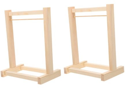 Milisten 2stücke Puppenkleiderschrank Aus Holz Mini-kleiderständer Für Puppenhaus Puppenkleiderbügel Puppenhauszubehör Platzsparendes Design Für Puppenkleidung