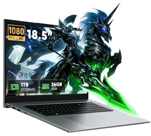 Tylvx 18.5 Laptop Computer, 24GB RAM 1TB SSD, Dual-Core up to 3.4GHz, HDMI,RJ45,Large Screen Win11 Laptop for Student, Home Business, Multitasking & Entertainment