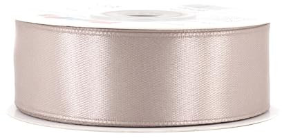 Satinband 25mm x 25m Rolle - FARBAUSWAHL in 3/6/12/18/25/38/50/75/100mm - farbecht & waschbar - Schleifenband für Hochzeit - Geschenkband zum Verpacken Dekorieren Basteln - Taupe 823