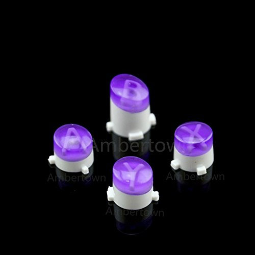 Perfect Part Bullet Buttons ABXY Mod Kit Levers Joystick for Xbox One S Slim Elite Controll Replacement (Clear Purple)