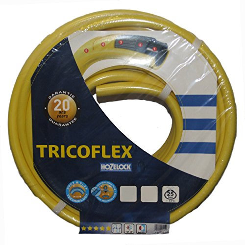 Tricoflex yellow garden watering hose pipe - various sizes and lengths (50m x 25mm bore)