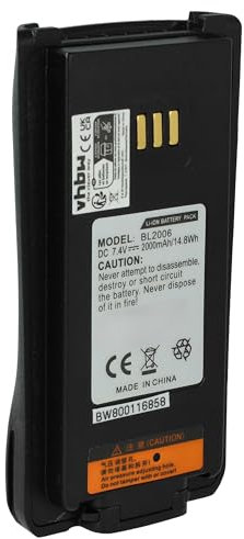 vhbw Akku kompatibel mit Harris Momentum HDP100, HDP150 Funkgerät, Walkie Talkie (2000 mAh, 7,4 V, Li-Ion)