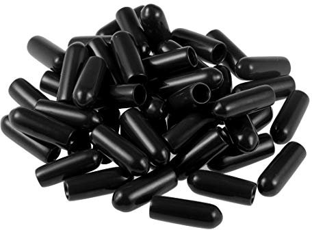 sourcing map 50 Stück Gummi Endkappen 4mm Innendurchm. Gummikappen Runde Schutzkappen Gummi Abdeckung Stopfen Möbelgleiter Bolzen Gewindeschutz für Schrauben Rohr Stuhlbeine, Schwarz