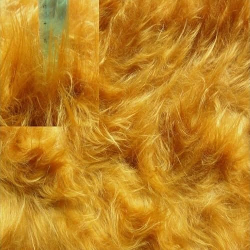 StoffBook goldbraun langhaar Teddystoff kunstfell Stoff zum basteln, Fellimitat Plüschstoff für Kinder & DIY, flauschiger Faux Fur Kostüme Dekoration, b414