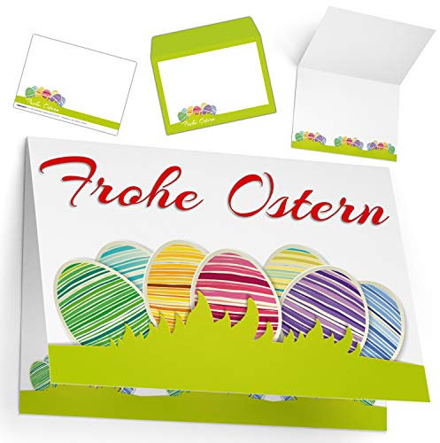 Osterkarten mit Umschlag (15er Set) FROHE OSTERN - edle Premium Klappkarten - ideal privat und geschäftlich - Frohe Ostern Karten von BREITENWERK