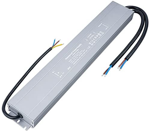 VARICART LED Trafo 12V, LED Netzteil Trafo 230V auf 12V 300W 25A, IP67 Wasserdichter LED Transformator, Ultra Dünn Konstantspannungs Garten LED Treiber Adapter, Niedervolttrafo füR LED Beleuchtungen