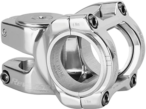 Reverse Black-One D-2 Titanium MTB Fahrrad Vorbau 31.8mm / 35mm inkl. Top Cap, Schraube, Kralle silberfarben