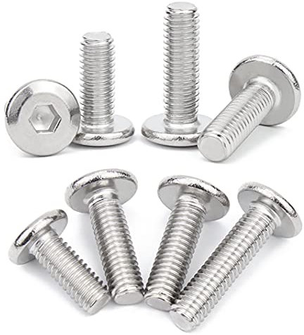 ANSIEDIO Möbel-Bettschrauben Edelstahl Sechskant Schrauben Möbel-Anschluss Schrauben M4×8mm,50 Stück