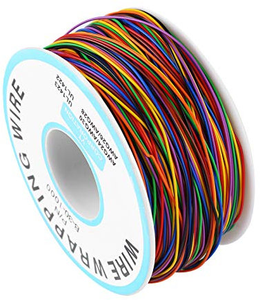 Tinned Copper Solid Cable, 30AWG 250M 8‑Core Insulation Colored Eectronics Tinned Copper Wrapping Cable for DIY