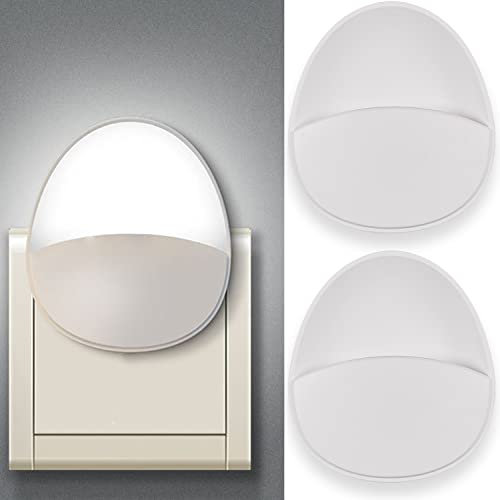 INTOBAS Veilleuse Prise Electrique Enfant- Détecteur Automatique Jour/Nuit veilleuse LED à brancher sur les murs, [Lot de 2] Lampe cellule photoélectrique crépusculaire, Chambre Bébé