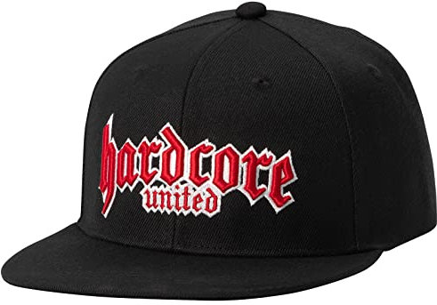 Hardcore United Unisex 3D Logo Cap Baseballkappe, Black/Red/White, One Size