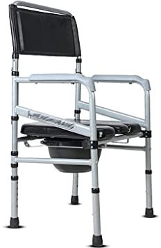 Toilettenstuhl Toilettensitz Ultra-Premium-gepolsterter Duschstuhl, Nachttisch-Commode-Stuhl einstellbar Höhe, Drop Arm Toilettenstuhl Toilettensitz mit Kommode Eimer Sitzerhöhung Duschsitz WC Sitz
