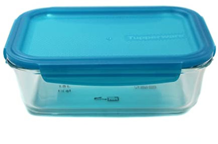 Tupperware Boîte de conservation en verre borosilicate Turquoise 1,5 l