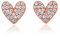 Diamond Treats Orecchini a Cuore in Argento 925, Orecchini Cuore per Donna e Ragazza, Eleganti Orecchini Oro Rosa Donna con Pietre Zirconi, Orecchini Cuore con Confezione Regalo