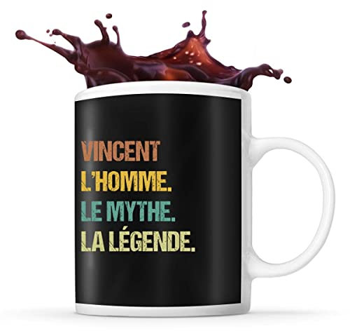 Planetee Mug Vincent Mythe Légende Vintage | Tasse Prénom Cadeau Anniversaire Humour