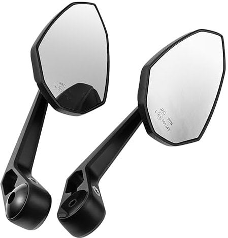 HS-Motorradteile Lenkerendenspiegel 'Storm' M6 Universal schwarz Paar