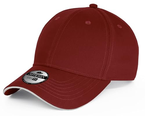 Artexia, Kappe mit Visier, 100 % Baumwolle, Baseballkappe, Unisex, regulierbar, bordeaux, One size