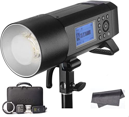 Godox AD400 Pro 400Ws TTL Outdoor Flash, 2.4G 1/8000s HSS Strobe Flash with 30W LED Modeling Lamp, Lithium Battery 0.01-1s Recycle Time, Compatible with Canon Nikon Sony Fuji Olympus (AD400Pro)