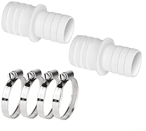 QOXEZY Hose Pipe Connector Set,Pool Hose Adapter with Hose Clamps 32-38mm for Sand Filter Pumps, Pool Vacuum Cleaners, Submersible Pumps Accessories