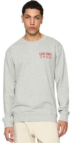 Mister Tee Herren Sweatshirt Cash Only Crewneck Grey L