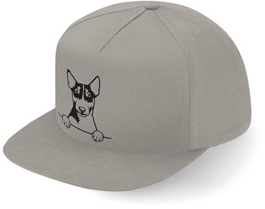 Lauthings Miniatur Bullterrier Hunderasse Fullcap Art Flat Bill Snapback Cap, grau, One size