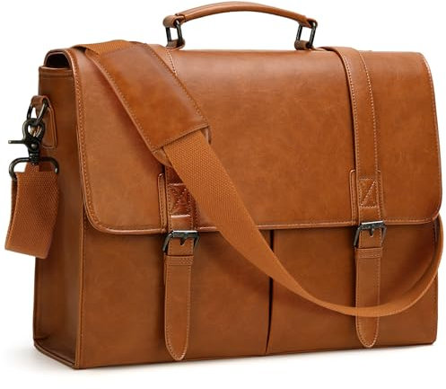 RAINSMORE Sacoche Ordinateur Homme Sac pour Ordinateur Partable 15.6 Pouces Mallette PC Tablette Cartable Imperméable pour Travail Affaires Collège