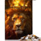 Puzzles für Erwachsene 1000-teiliges Puzzle Der goldene König der Löwen Holzpuzzle für Erwachsene und Kinder Lernspiel für Erwachsene Kinder Größe: 50 x 75 cm