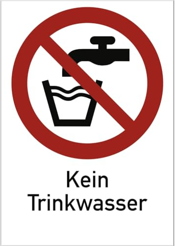Dreifke® Kein Trinkwasser ISO 7010, Kombischild, Alu, 131x185 mm