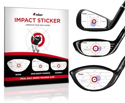 IJEKER Golf Impact Tape – Hochauflösende Schlagaufkleber für Eisen, Holz & Fairwayschläger, Rückstandsfrei, Swing-Trainingshilfe, Schlagetiketten, gemischte Schlägertypen, JK-ST015-PP360