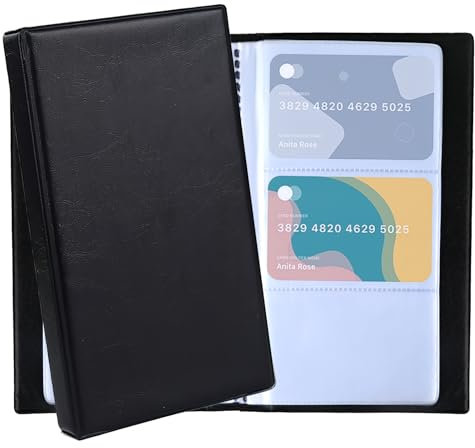 240 Porte-cartes de Visite de Haute Qualité - rangement carte de Visite à usage Professionnel ou personnel, carnet de cartes de visite polyvalent pour cartes de fidélité et cartes de crédit, noir