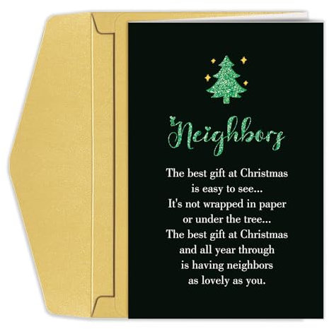 Weihnachtsgedichtkarte für Nachbarn, Weihnachts-Dankeskarte für Nachbarn, Nachbarn von uns zu Ihnen Weihnachtskarte