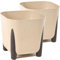 Tymar Blumentopf mit Füßen, 2er-Pack, Blumenkübel, Pflanzkübel,Übertopf, Quadrat Form ((2pack) Sand, 36x36 cm)