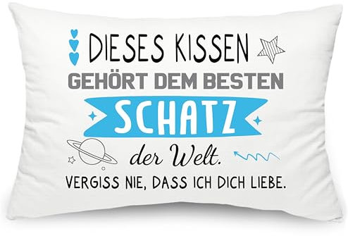 Yufansd Geschenke für Schatz Valentinstag Romantisch Kissenbezüge Dieses Kissen gehört dem besten Schatz der Welt Idee Schatz Geschenk für Männer Weihnachten Geburtstag Deko Kopfkissenbezug (Schatz)