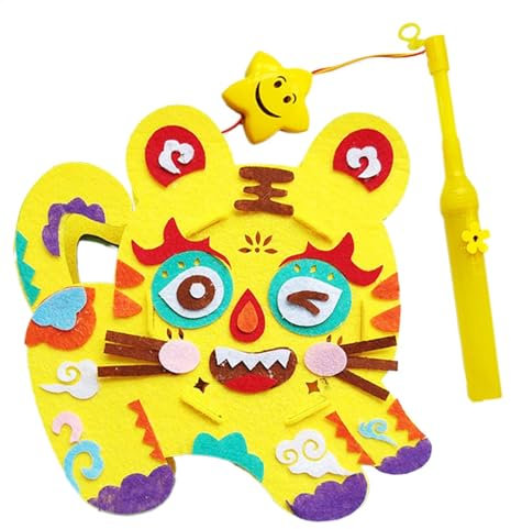Jubepk Juego de faroles artesanales, kit de faroles hechos a mano, linternas chinas de dibujos animados, manualidades de faroles para niños, linternas chinas hechas a mano para amigos, niños y niños