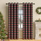 Tokusyou Kariert Gardinen Blickdicht Vorhang Karo Muster Landhausstil Vintage Rot Grün Verdunklungsvorhänge mit Ösen Weihnachten Dekoschal für Wohnzimmer Schlafzimmer, 1 Stück H244 X B132cm