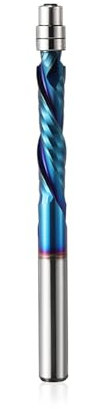 EU_HOZLY 6 mm fresas de vástago UP&DOWN corte espiral enrutador de enrutador, 28 mm de longitud de corte con revestimiento ano, brocas de carburo cortadores de madera (6 x 28 x 75 l)